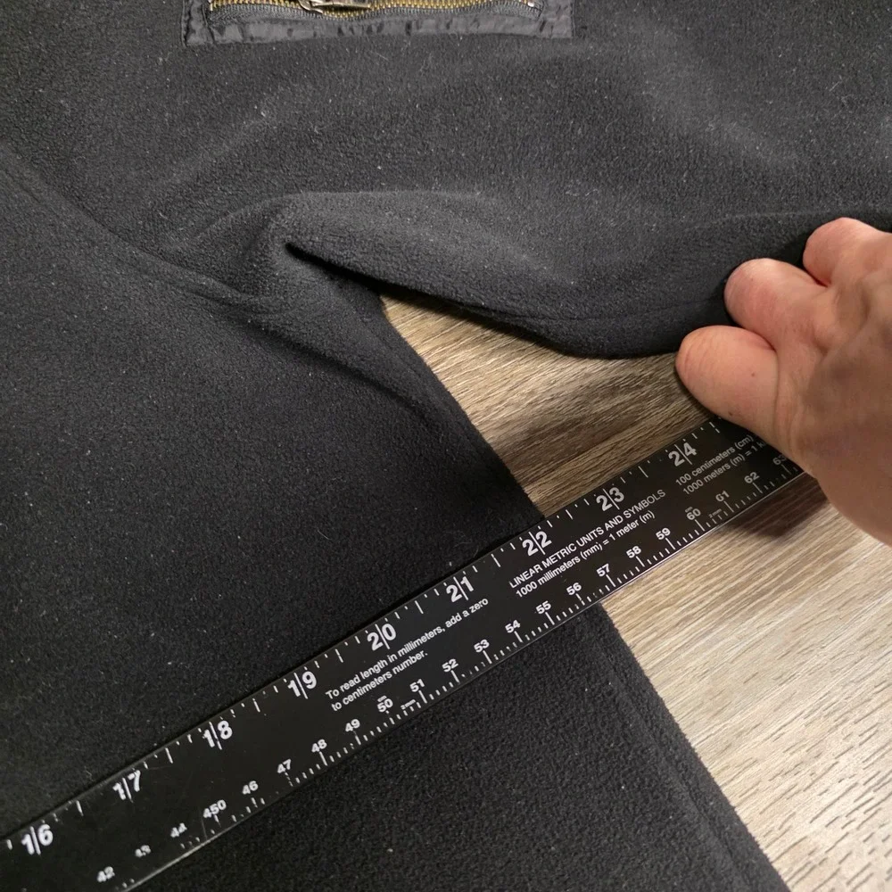 Banana Republic‎ Mens Quarter Zip Fleece Pullover Black Sleeve Pocket Large